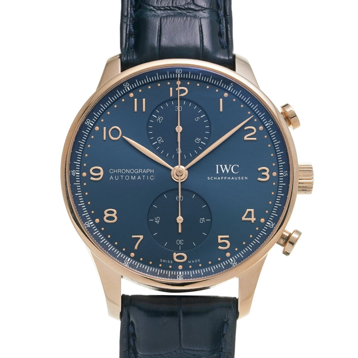 IWC ポルトギーゼ クロノグラフ IW371614 ブルー メンズ 腕時計 IWC 時計 高級腕時計 ブランド 【ローン48回払い無金利】【中古】