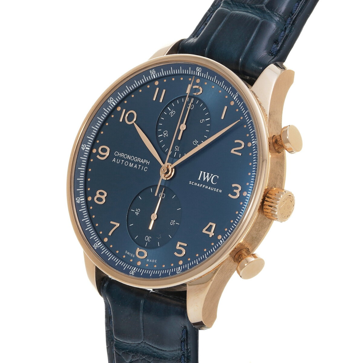 IWC ポルトギーゼ クロノグラフ IW371614 ブルー メンズ 腕時計 IWC 時計 高級腕時計 ブランド 【ローン48回払い無金利】【中古】