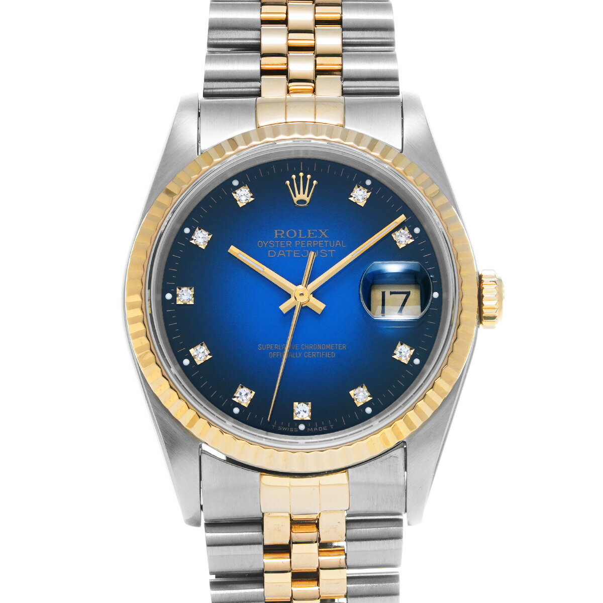 【〜11/27 最大3万円クーポン】ロレックス ROLEX デイトジャスト 16233G X番(1993年頃製造) ブルー・グラデーション/ダイヤモンド メンズ 腕時計 ロレックス 時計 高級腕時計 ブランド 【ローン48回払い無金利】【中古】