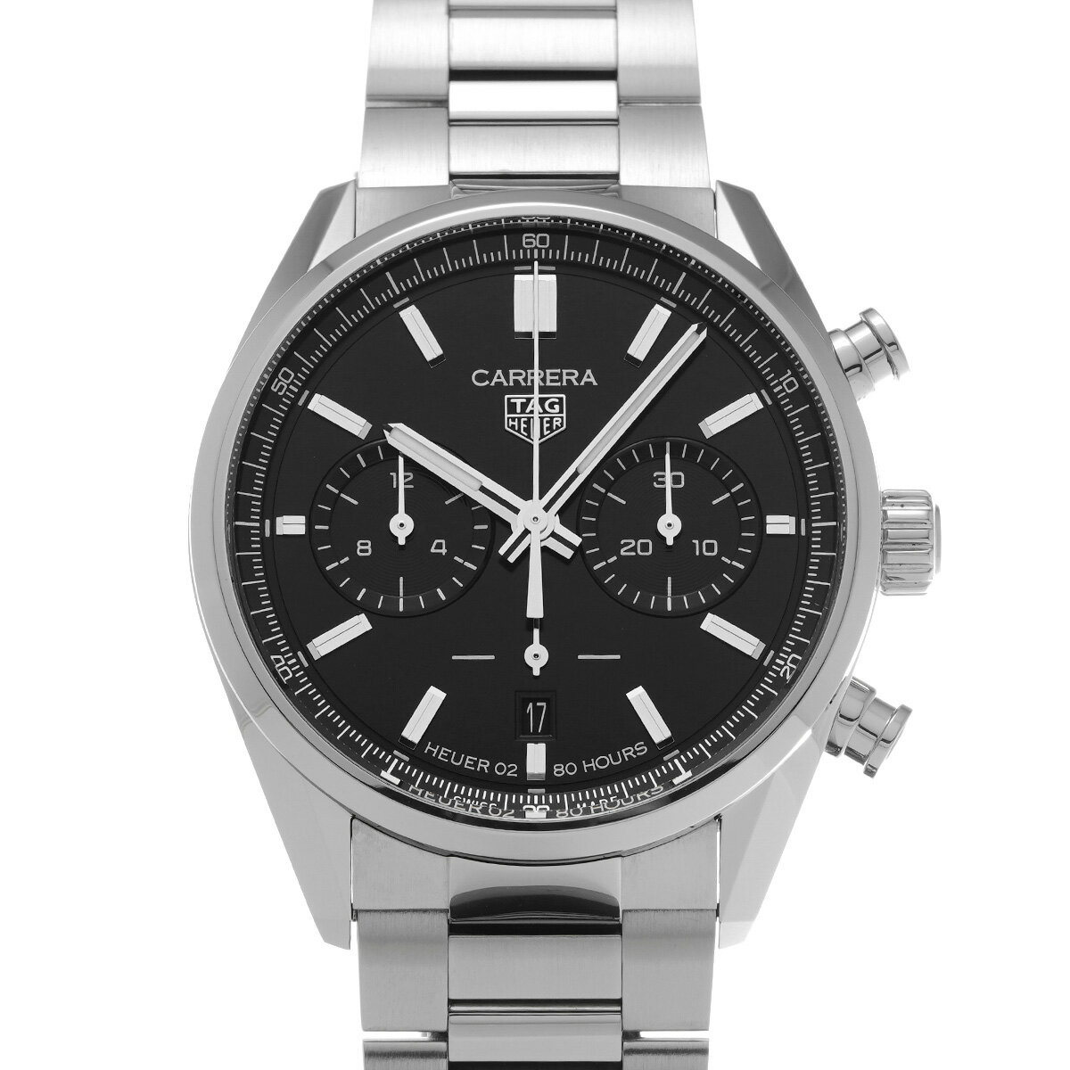 タグ ホイヤー TAG HEUER カレラ キャリバーホイヤー02 クロノグラフ CBN2010.BA0642 ブラック メンズ 腕時計 タグ ホイヤー 時計 高級腕時計 ブランド 【ローン48回払い無金利】【中古】