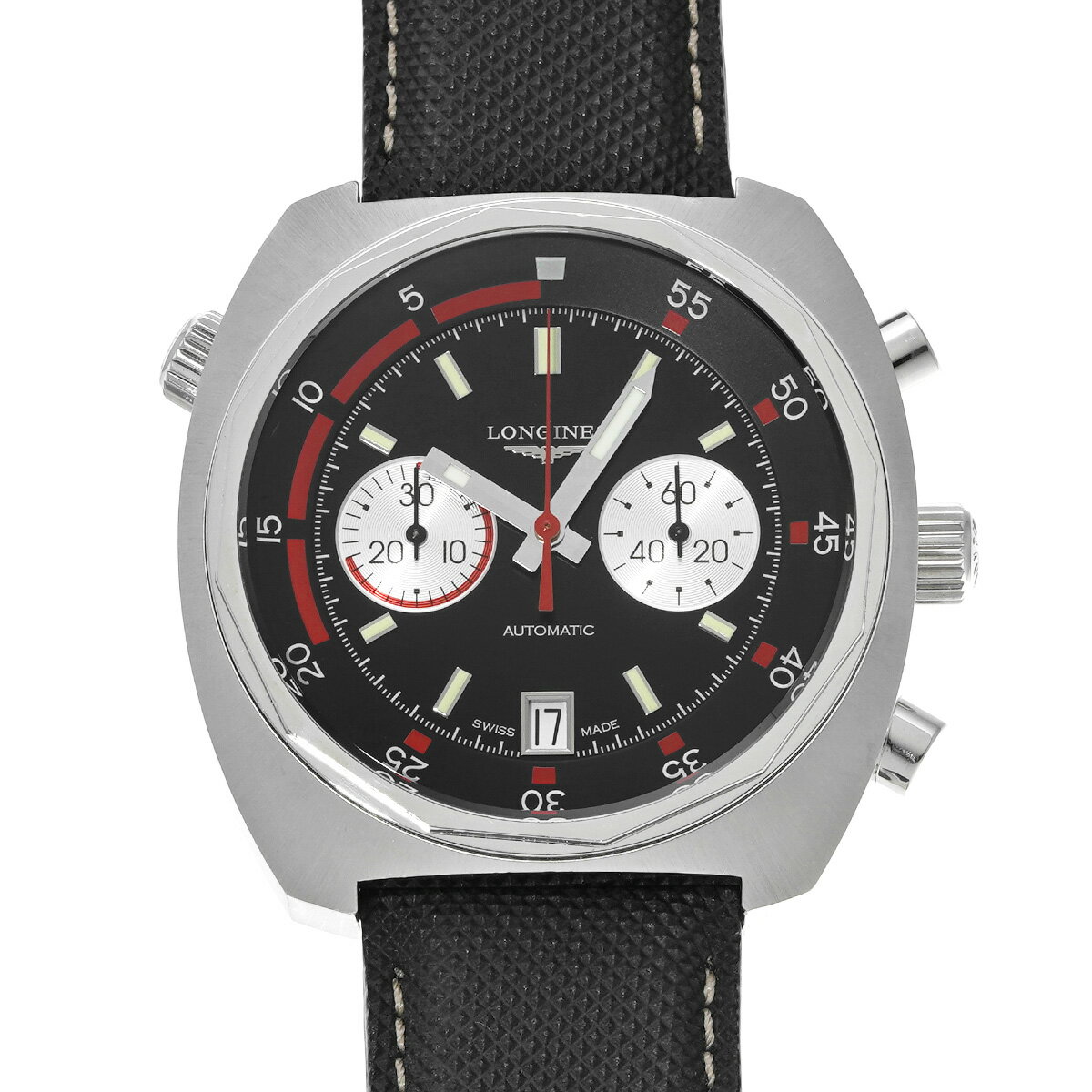 【〜11/27 最大3万円クーポン】ロンジン LONGINES ヘリテージ ダイバー クロノグラフ L2.796.4.52.2 ブラック メンズ 腕時計 ロンジン 時計 高級腕時計 ブランド 【ローン48回払い無金利】【中古】