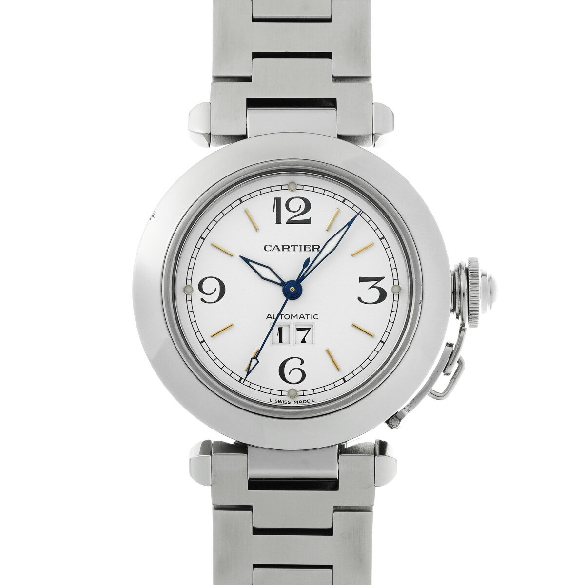 カルティエ CARTIER パシャC ビッグデイト W31011M7 ホワイト ユニセックス 腕時計 カルティエ 時計 高級腕時計 ブランド 【ローン48回払い無金利】【中古】