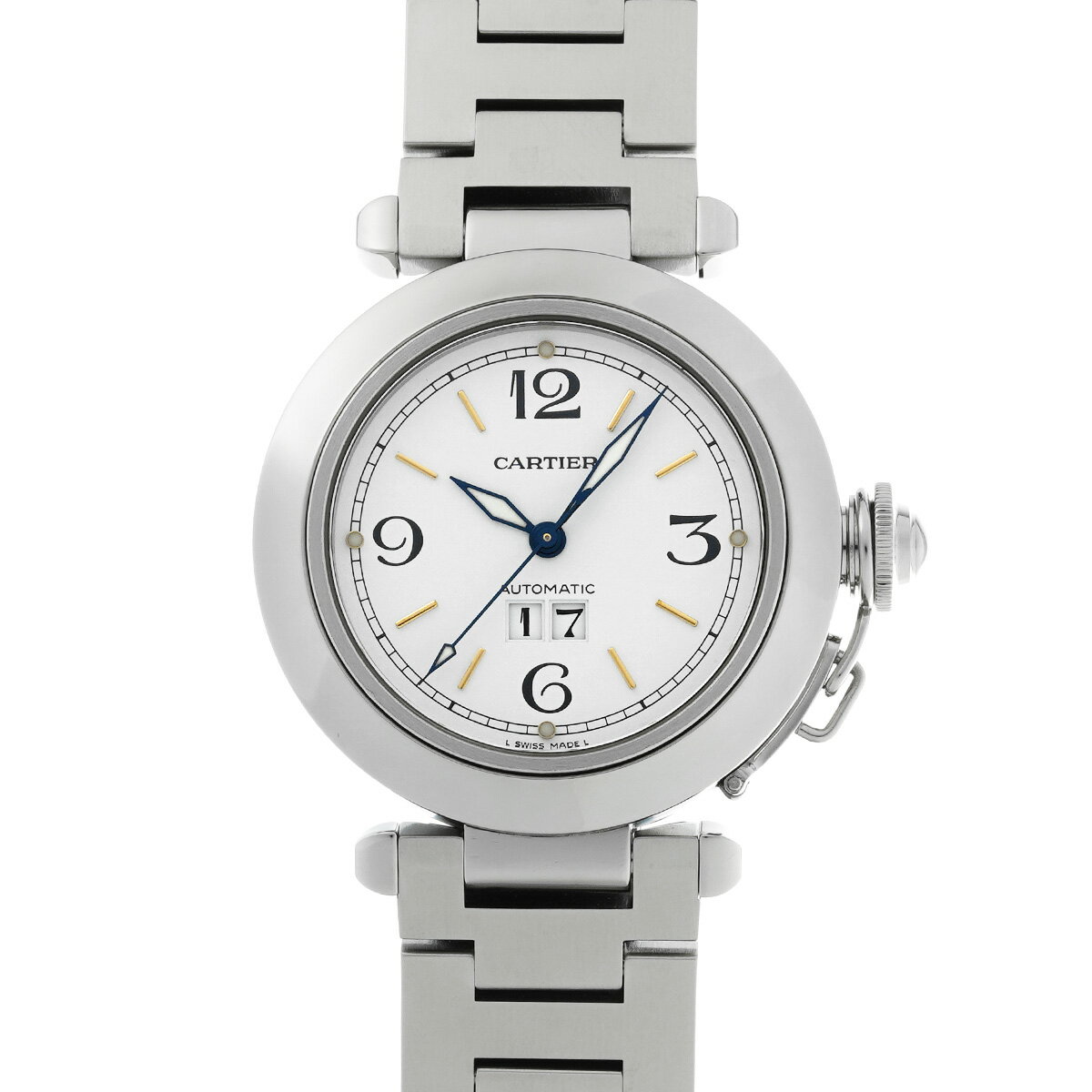 カルティエ CARTIER パシャC ビッグデイト W31044M7 ホワイト ユニセックス 腕時計 カルティエ 時計 高級腕時計 ブランド 【ローン48回払い無金利】【中古】