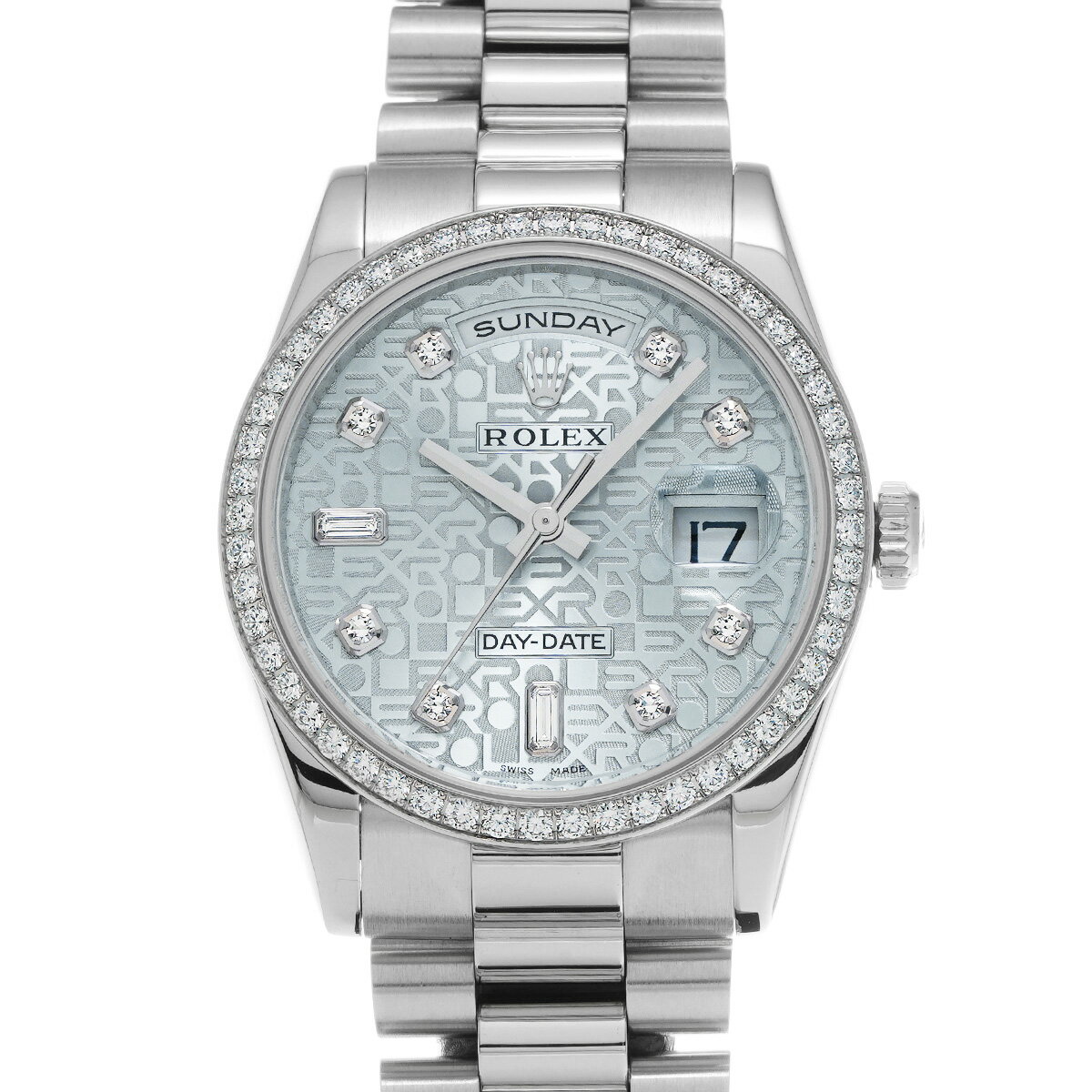 ロレックス ROLEX デイデイト 118346A M番(2008年頃製造) アイスブルーコンピュータ/ダイヤモンド メンズ 腕時計 ロレックス 時計 高級腕時計 ブランド 【ローン48回払い無金利】【中古】