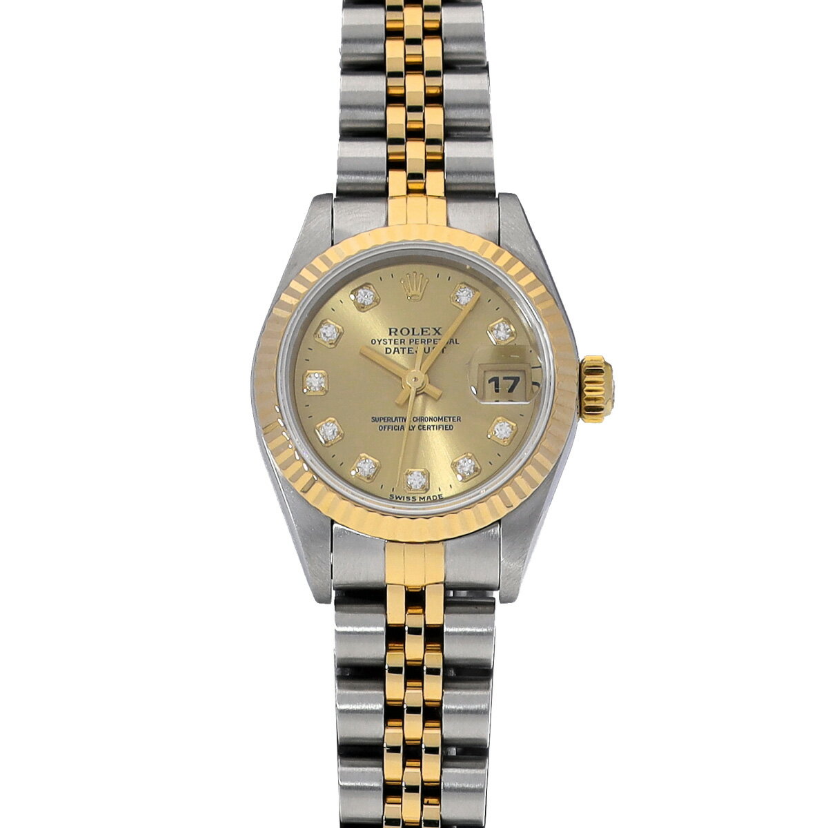 ロレックス ROLEX デイトジャスト 69173G T番(1997年頃製造) シャンパン/ダイヤモンド レディース 腕時計 ロレックス 時計 高級腕時計 ブランド 【ローン48回払い無金利】【中古】