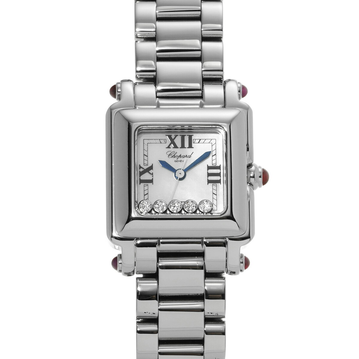 ショパール Chopard ハッピースポーツ スクエア 27/8893-21 ホワイトシェル/ダイヤモンド レディース 腕時計 ショパール 時計 高級腕時計 ブランド 【ローン48回払い無金利】【中古】