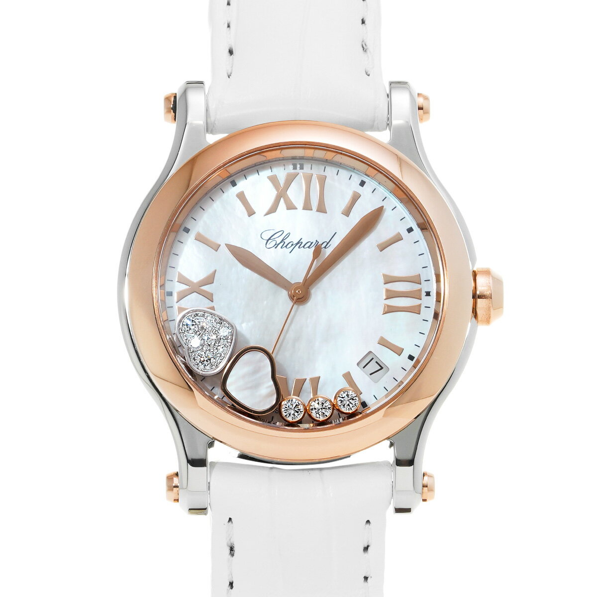 ショパール Chopard ハッピーハート 278582-6009 ホワイトシェル/ダイヤモンド レディース 腕時計 ショパール 時計 高級腕時計 ブランド 【ローン48回払い無金利】【中古】