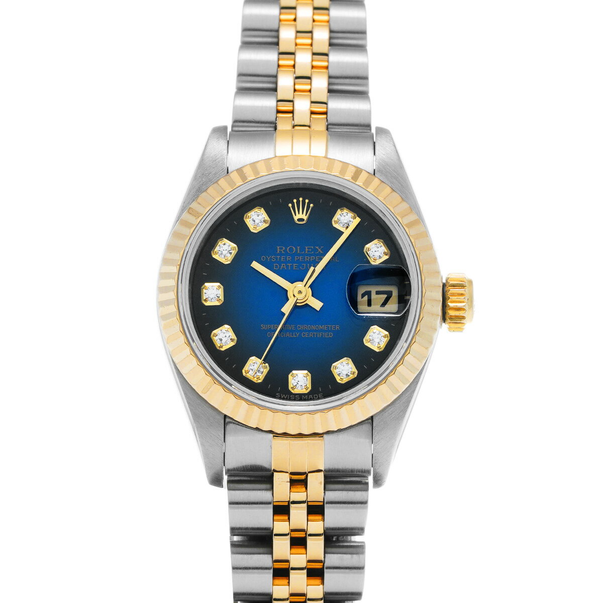 ロレックス ROLEX デイトジャスト 69173G T番(1996年頃製造) ブルー・グラデーション/ダイヤモンド レディース 腕時計 ロレックス 時計 高級腕時計 ブランド 【ローン48回払い無金利】【中古】