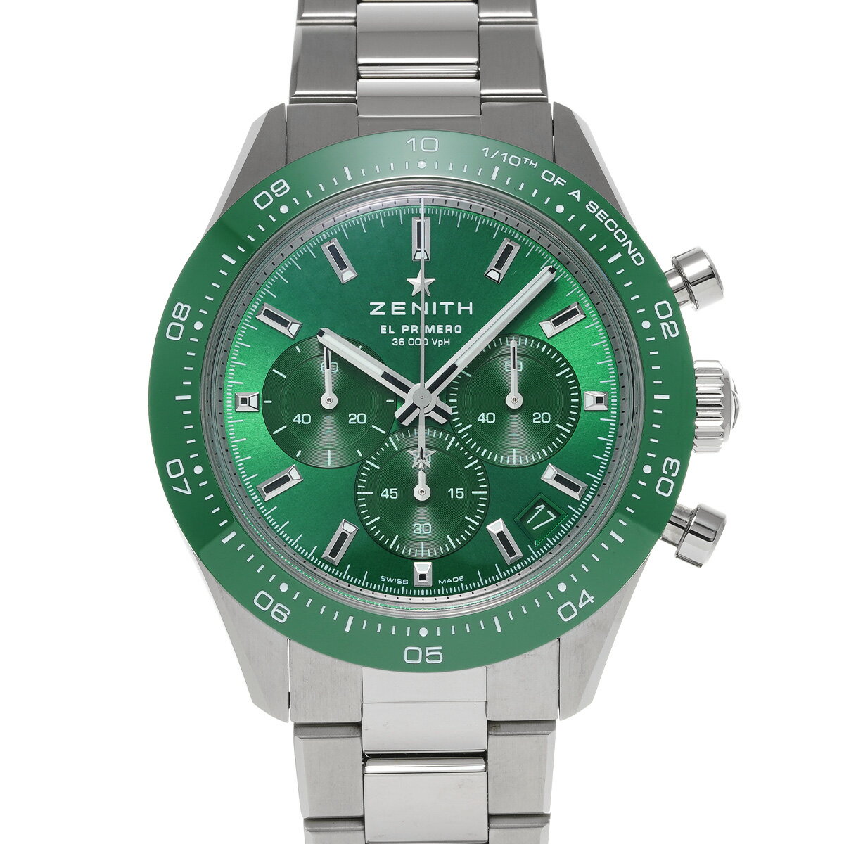 【～12/11 最大3万円クーポン】ゼニス ZENITH クロノマスター スポーツ ヨシダ スペシャルエディション 03.3107.3600/56.M3100 グリーンラッカー メンズ 腕時計 ゼニス 時計 高級腕時計 ブランド 【ローン48回払い無金利】【中古】