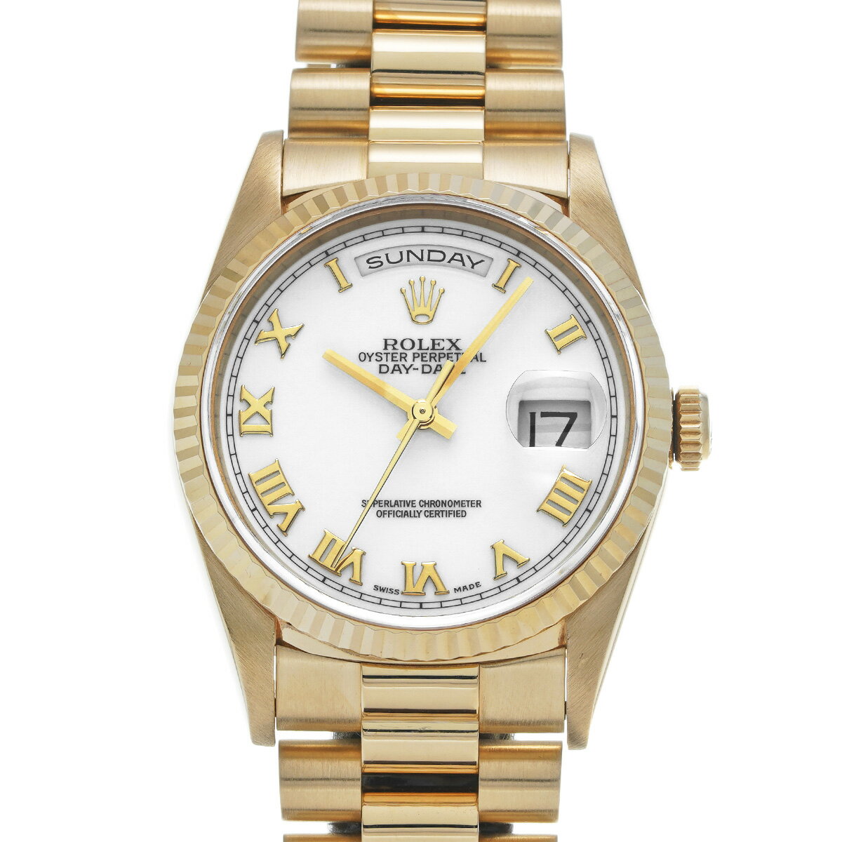 ロレックス ROLEX デイデイト 18238 T番(1996年頃製造) ホワイト メンズ 腕時計 ロレックス 時計 高級腕時計 ブランド 【ローン48回払い無金利】【中古】