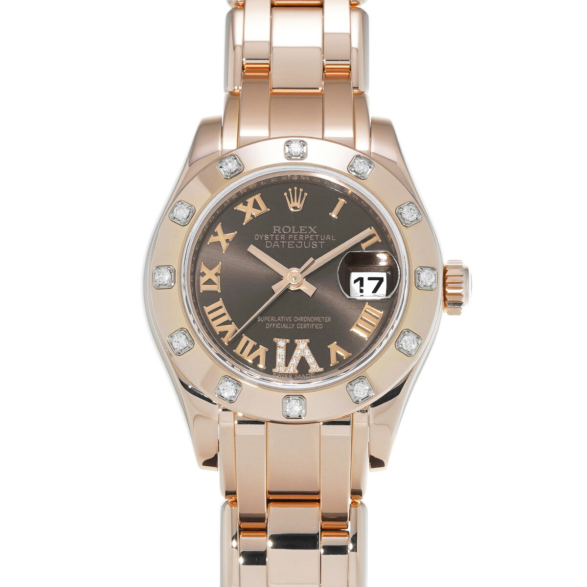 ロレックス ROLEX デイトジャスト パールマスター 80315 G番(2011年頃製造) チョコ レディース 腕時計 ロレックス 時計 高級腕時計 ブランド 【ローン48回払い無金利】【中古】