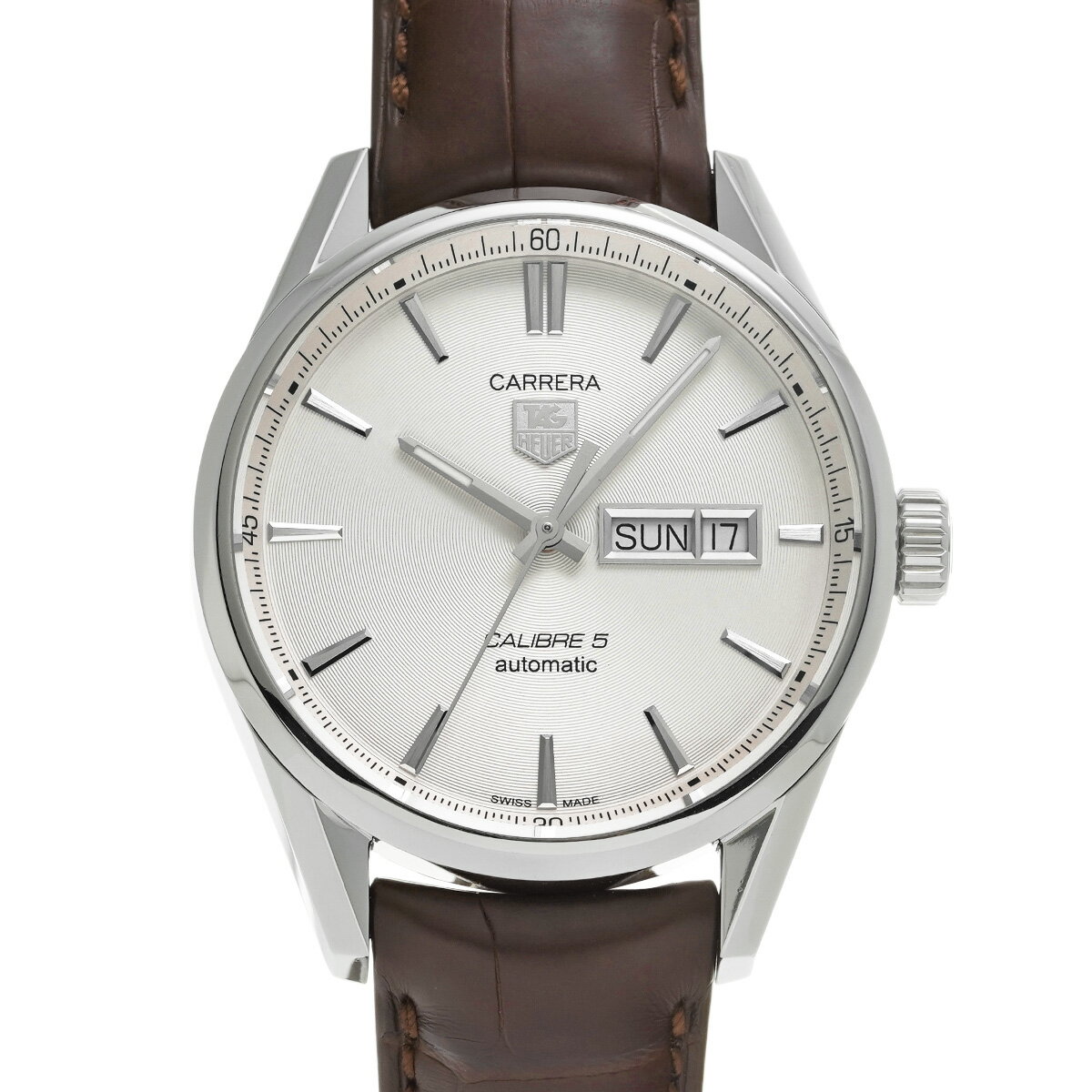 タグ ホイヤー TAG HEUER カレラ キャリバー5 デイデイト WAR201B.FC6291 シルバー メンズ 腕時計 タグ ホイヤー 時計 高級腕時計 ブランド 【ローン48回払い無金利】【中古】