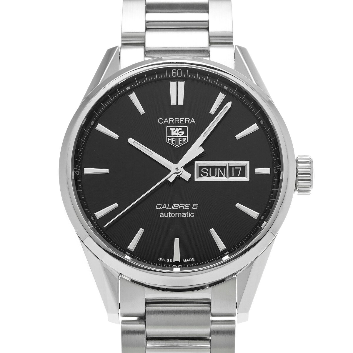 タグ ホイヤー TAG HEUER カレラ キャリバー5 デイデイト WAR201A.BA0723 ブラック メンズ 腕時計 タグ ホイヤー 時計 高級腕時計 ブランド 【ローン48回払い無金利】【中古】