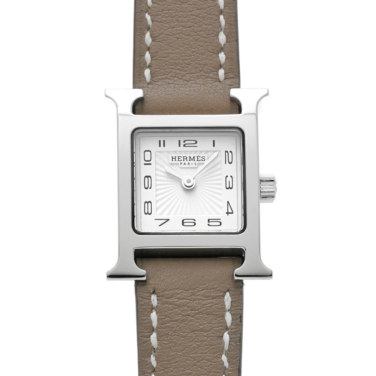 エルメス HERMES Hウォッチ ミニ 037883WW00 ホワイト/ダイヤモンド レディース 腕時計 エルメス 時計 高級腕時計 ブランド 【ローン48回払い無金利】【中古】