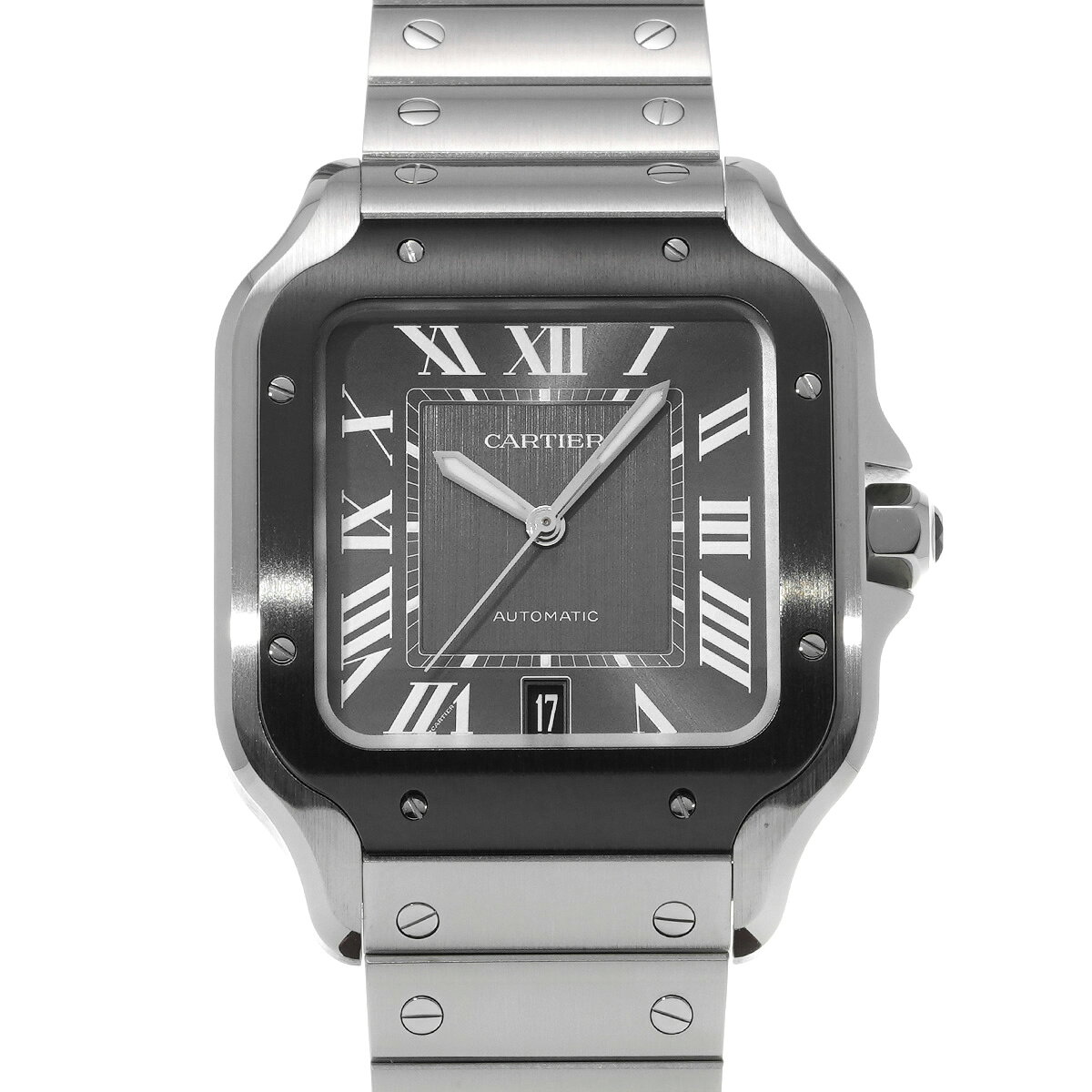 カルティエ CARTIER サントス ドゥ カルティエ LM WSSA0037 グレー メンズ 腕時 ...