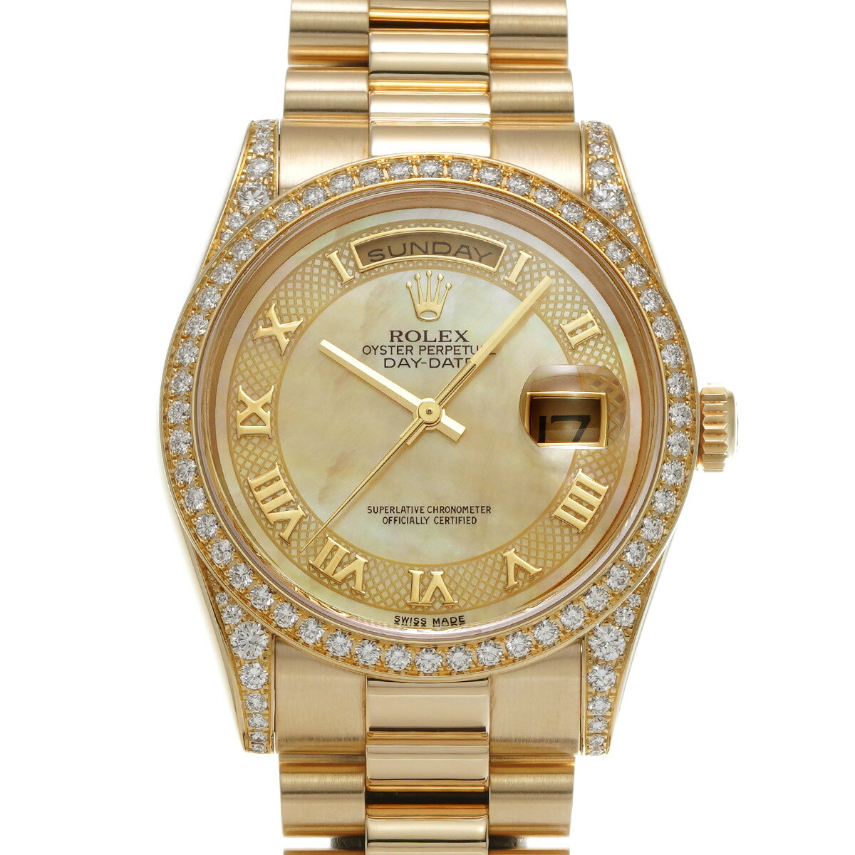 ロレックス ROLEX デイデイト 118388 K番(2002年頃製造) イエローシェル/ダイヤモ ...
