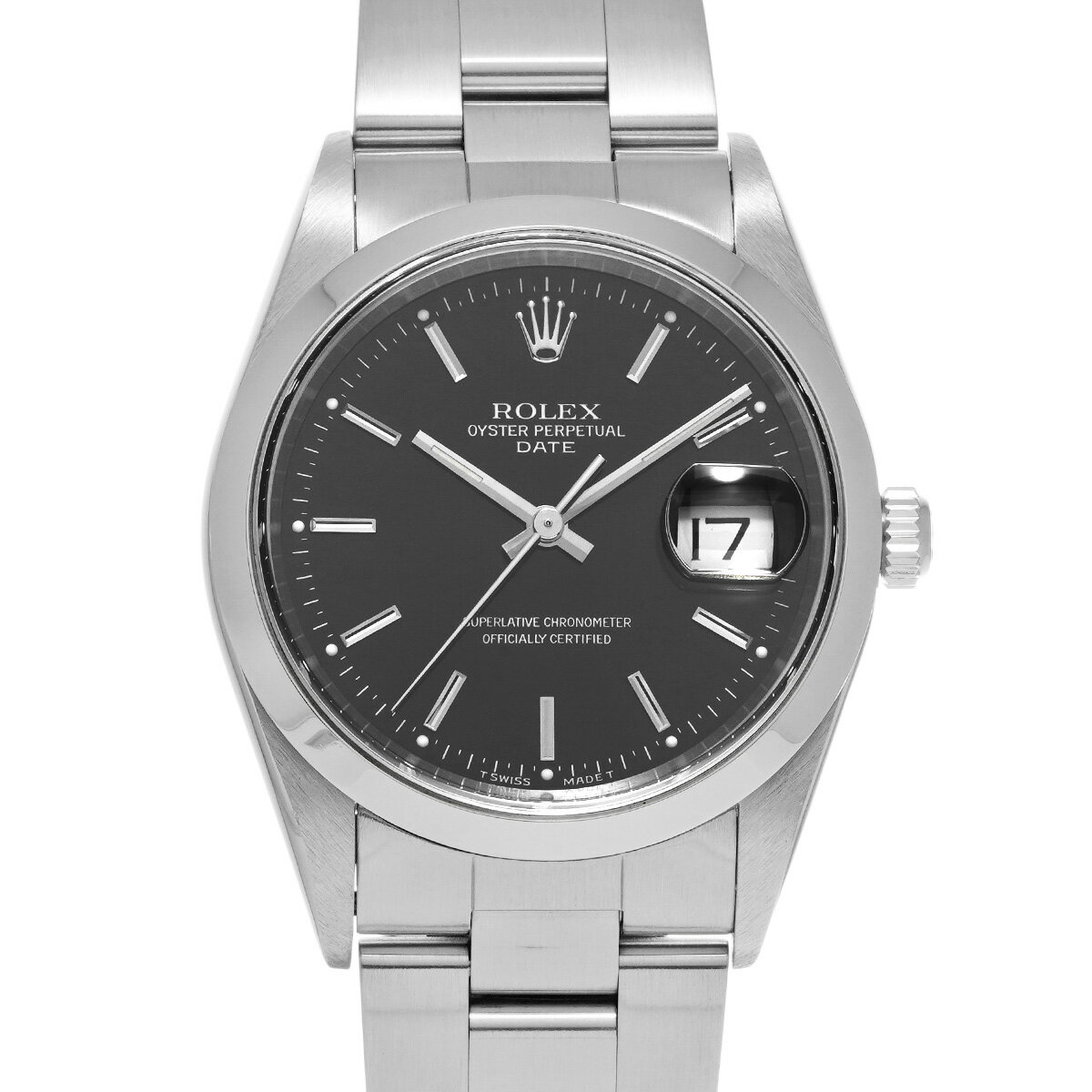 ロレックス ROLEX オイスターパーペチュアル デイト 15200 U番(1997年頃製造) ブラック メンズ 腕時計 ロレックス 時計 高級腕時計 ブランド 【ローン48回払い無金利】【中古】