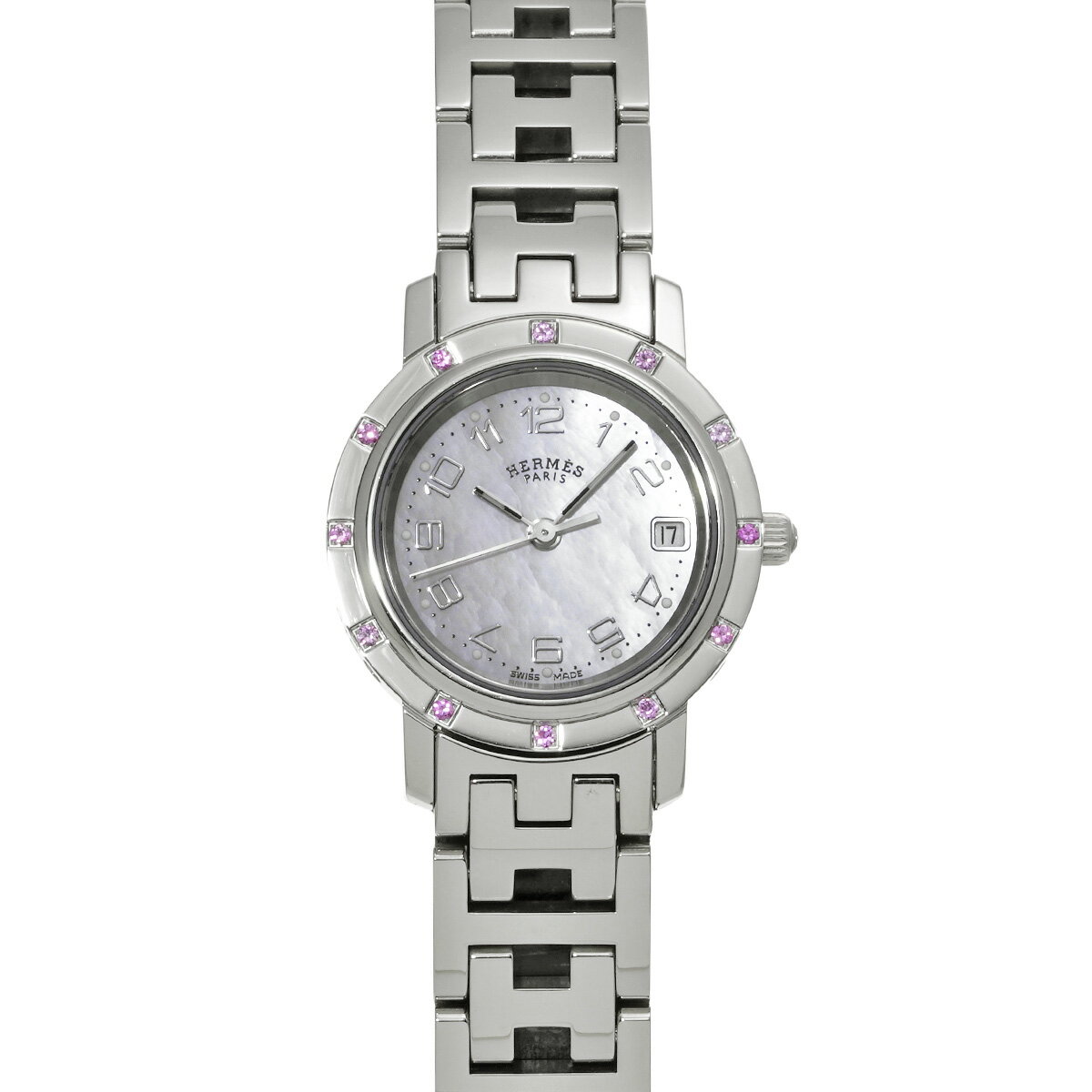 エルメス HERMES クリッパー ナクレ CL4.231 ピンクシェル レディース 腕時計 エルメス 時計 高級腕時計 ブランド 【ローン48回払い無金利】【中古】