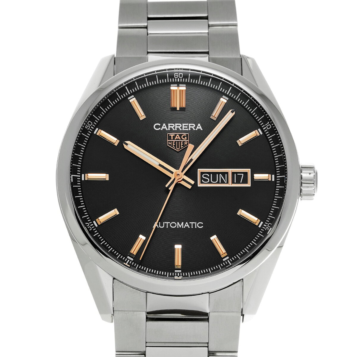 タグ ホイヤー TAG HEUER カレラ キャリバー5 デイデイト WBN2013.BA0640 ブラック メンズ 腕時計 タグ ホイヤー 時計 高級腕時計 ブランド 【ローン48回払い無金利】【中古】