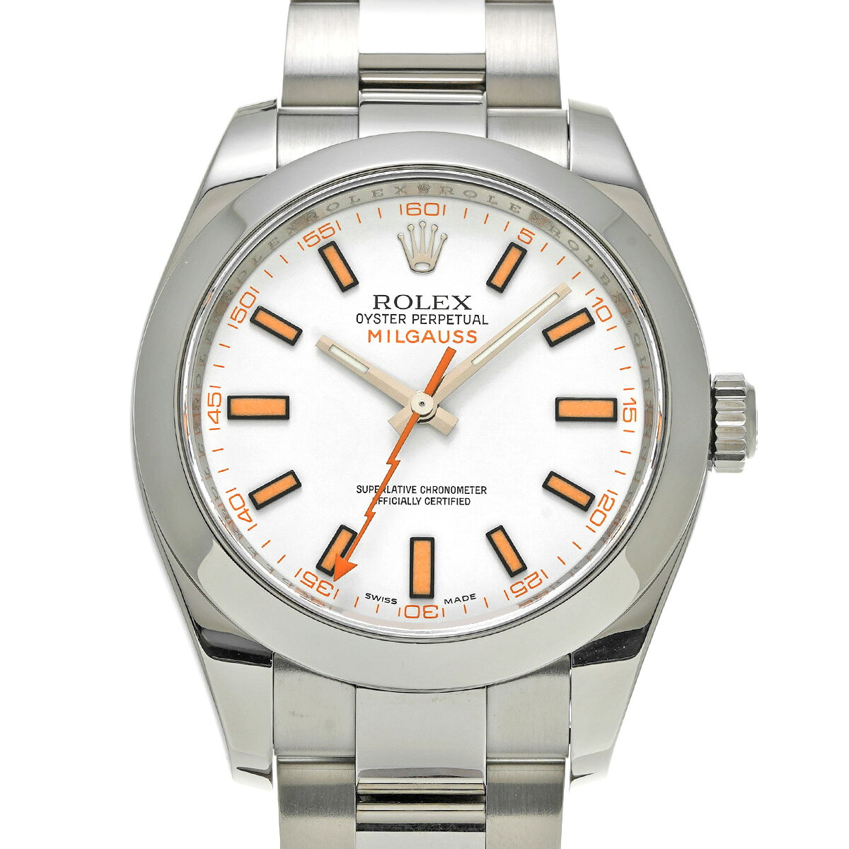 ロレックス ROLEX ミルガウス 116400 V番(2009年頃製造) ホワイト メンズ 腕時計 ロレックス 時計 高級腕時計 ブランド 【ローン48回払い無金利】【中古】