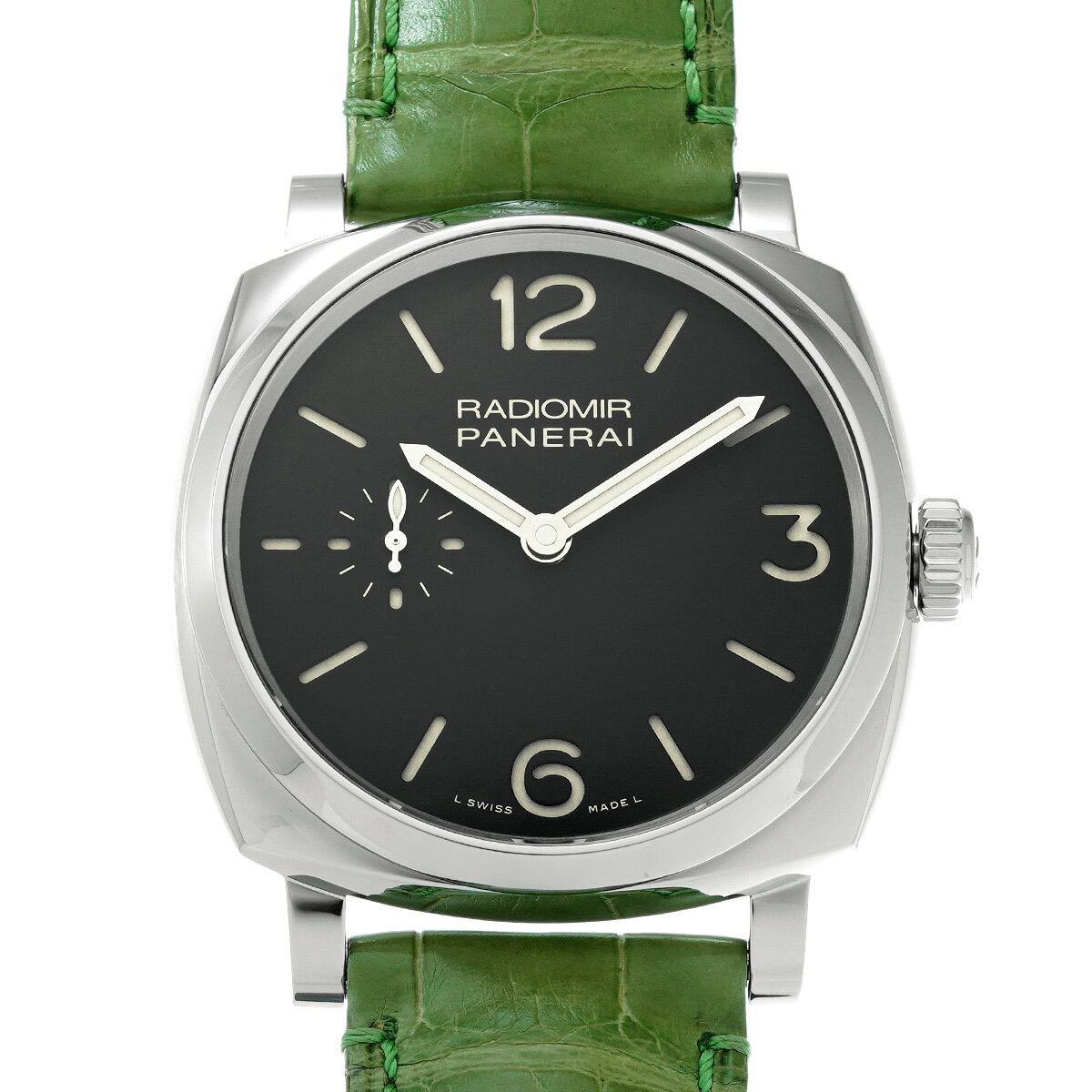 【〜7/26 最大5万円クーポン】パネライ PANERAI ラジオミール 1940 3デイズ アッチャイオ PAM00574 U番(2018年製造) ブラック メンズ 腕時計 パネライ 時計 高級腕時計 ブランド 【ローン48回払い無金利】【中古】
