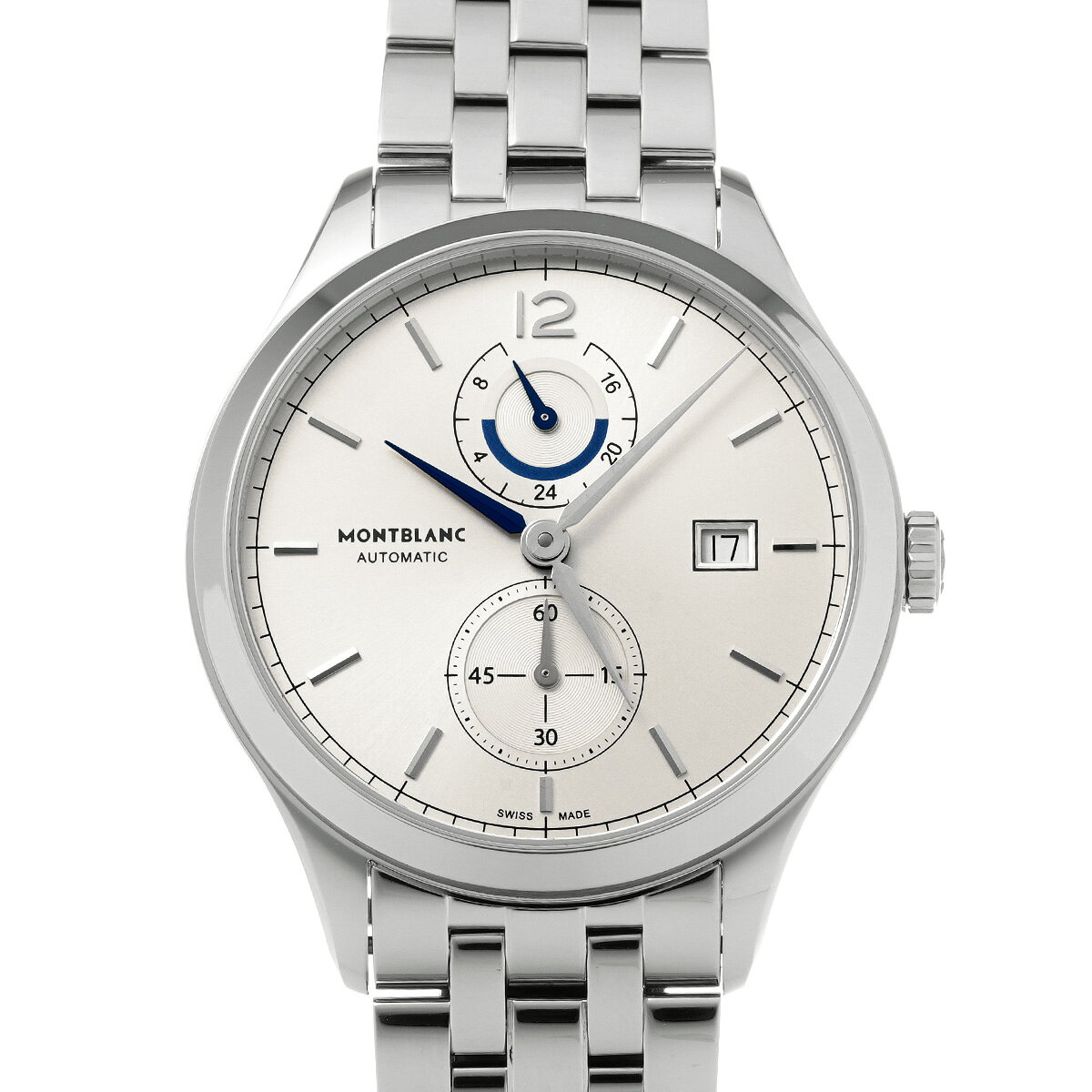 【〜7/26 最大5万円クーポン】モンブラン MONTBLANC ヘリテイジ クロノメトリー デュアルタイム 112648 シルバー メンズ 腕時計 モンブラン 時計 高級腕時計 ブランド 【ローン48回払い無金利】【中古】