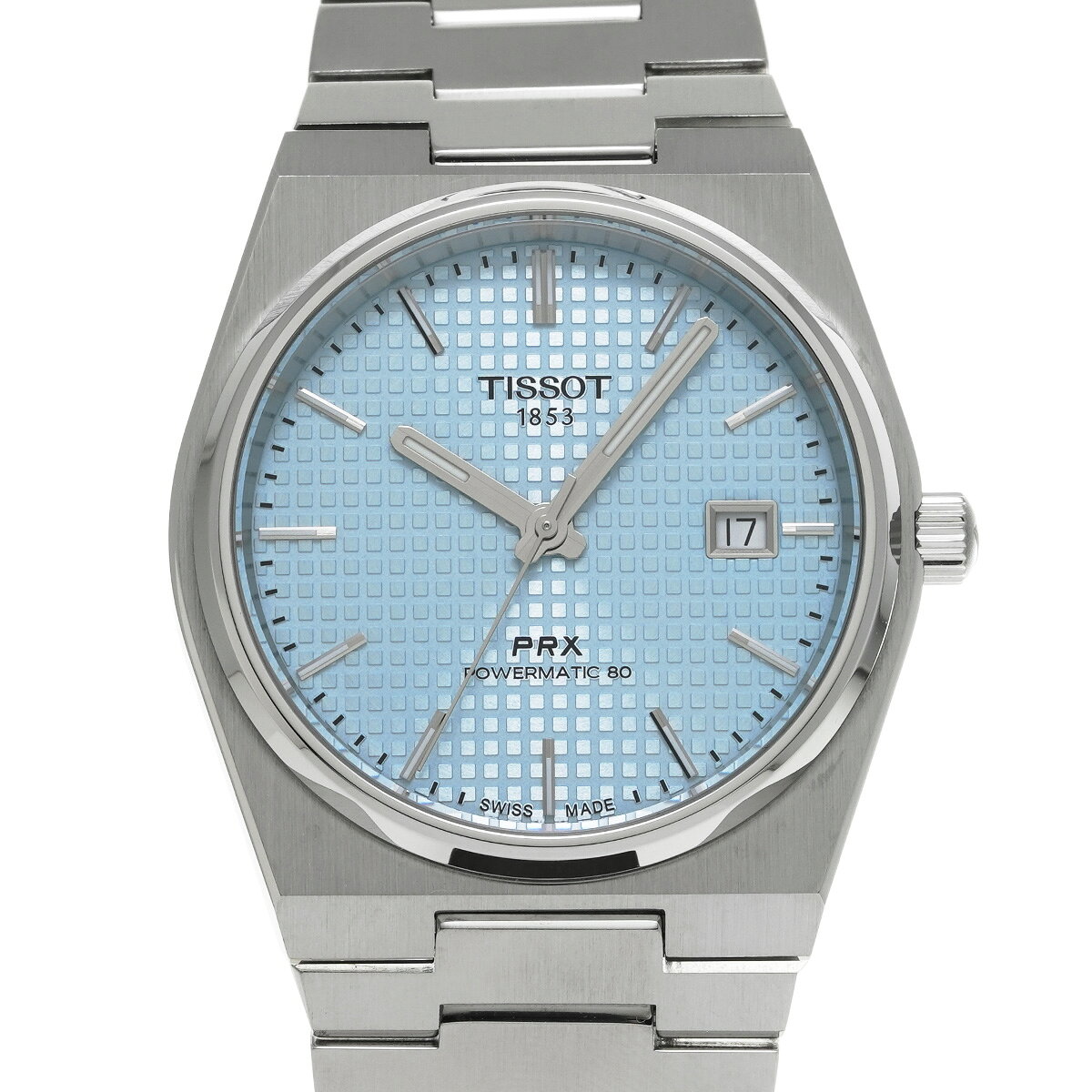 ティソ TISSOT PRX パワーマティック 80 T137.407.11.351.00 アイスブルー メンズ 腕時計 ティソ 時計 高級腕時計 ブランド 【ローン48回払い無金利】【中古】