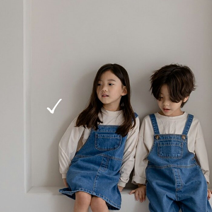 【予約】キッズデニムワンピース ジャンパースカート サロペット 韓国子供服 ベビー服 イプニア ipunia