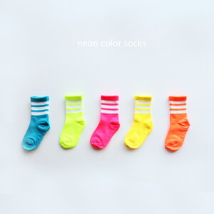 ＜BABY＞＜KIDS＞ネオンカラー 蛍光 rainbow line socks 5足セット 12-14cm 1-16cmのみ滑り止め付き 韓国子供服 靴下 キッズ 赤ちゃん ベビー くすみ色 ナチュラル 女の子 男の子 12cm 13cm 14cm 15cm 16cm 17cm 18cm 19cm 20cm 21cm クルーソックス リブソックス