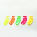 【1足売り】スーパーセール 5足セット時定価1,650円<BABY><KIDS> 蛍光 neon ring socks ネオンカラー 5足セット 2号のみ滑り止...