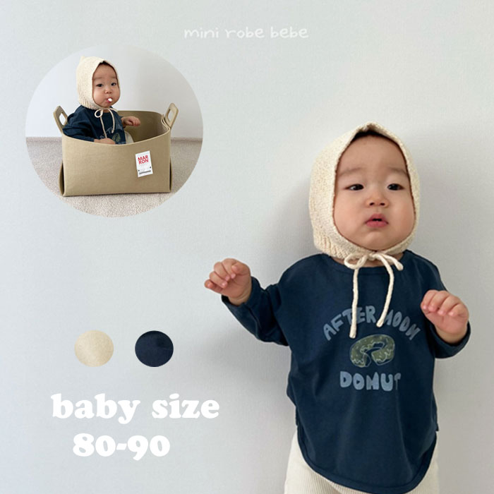 SALE定価1,800円＜BABY＞＜KIDS＞ベビードーナッツプリントT ラッパTくすみ色 韓国子供服 赤ちゃん 長袖 キッズ 男の子 女の子 コットン100% 80cm 90cm ロンT