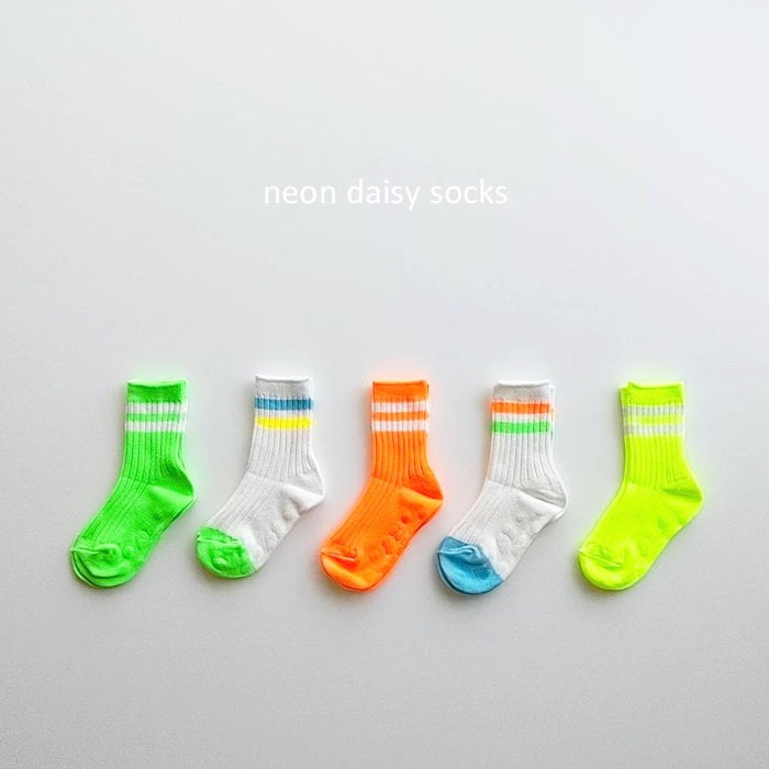 ＜BABY＞＜KIDS＞ac neon daisy socks 蛍光 5足セット 12-14cm 14-16cm 滑り止め付き 韓国子供服 靴下 キッズ 赤ちゃん ベビー 女の子 男の子 12cm 13cm 14cm 15cm 16cm 17cm 18cm 19cm 20cm 21cm