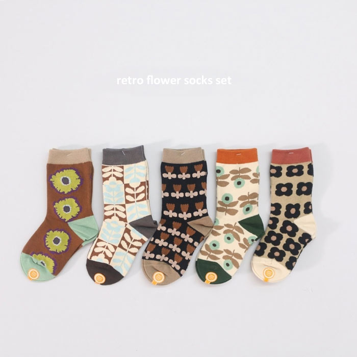 g킢ԕBABYKIDSflower socks set 5Zbg ~ߖ ݐF uE ؍q C LbY Ԃ IV ̎q j̎q  L[g Mtg v[g j 13cm 14cm 15cm 16cm 17cm 18cm 19cm