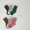 vb Future socks set 3足set 靴下 クルーソックス 滑り止め無し キッズ 赤ちゃん 韓国子供服 女の子 男の子 くすみ色 くつした 可愛い かわいい おしゃれ オシャレ チェック ボーダー 13cm14cm 15cm 16cm 17cm 18cm ロゴ 19cm