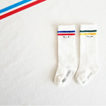 リングルハイソックス 靴下 クリーム 10cm 11cm 12cm 13cm 14cm 15cm 16cm 滑り止め付き 韓国子供服 キッズ 男の子 女の子 こども