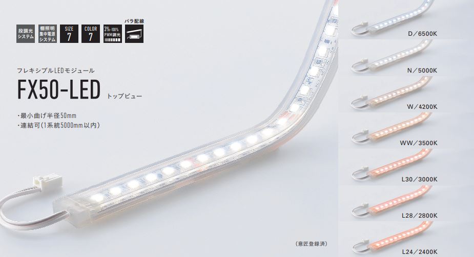 【受注品】 DNライティング FX50-LED950WW フレキシブルLEDモジュール 3500K トップビュー 2