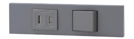 神保電器 KAG-2561-SG 扉付コンセント+3路スイッチセット【KAG2561SG】 JIMBO