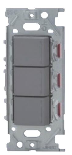 乐天商城 - 神保電器 NKW03079SG 3路トリプルスイッチセット 【上段(ガイド)+中段(チェック)+下段(チェック)】 JIMBO
