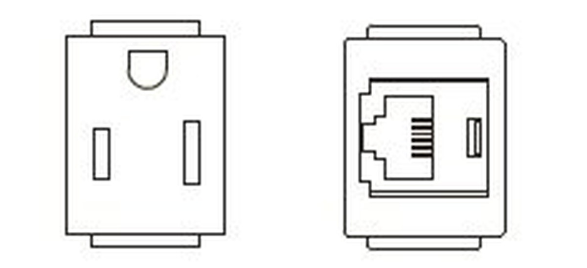 樂天商城 - 【受注品】寺田電機製作所 CEC90011A A側器具ブロック（接地2P 15A 125V×1 / 6極6芯モジュラジャック×1） TERADA