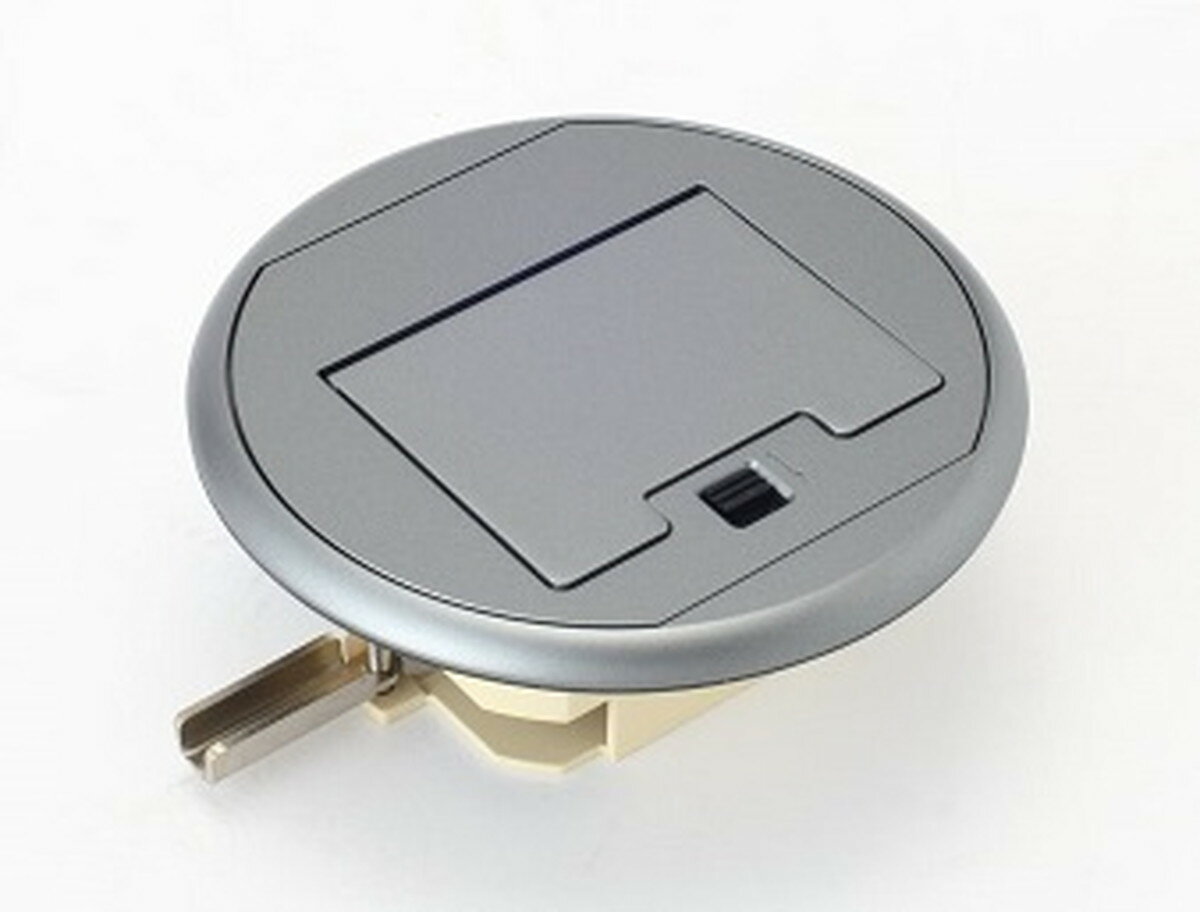 乐天商城 - 寺田電機製作所 EEM30000 コンセントボックス　ボックス+丸型プレート（シルバーメタリック） TERADA