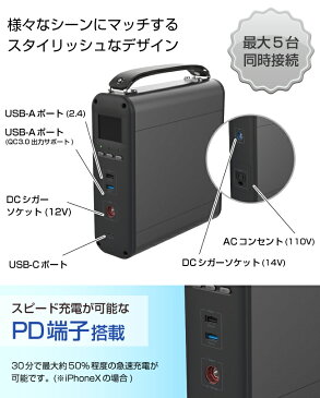 ポータブル電源 大容量 PowerOak AC20 60000mAh 200Wh DIGNITY ポータブルコンセント 防災グッズ 発電機 アウトドアグッズ QC3.0 急速充電 ポータブル 電源【ネコポス不可】