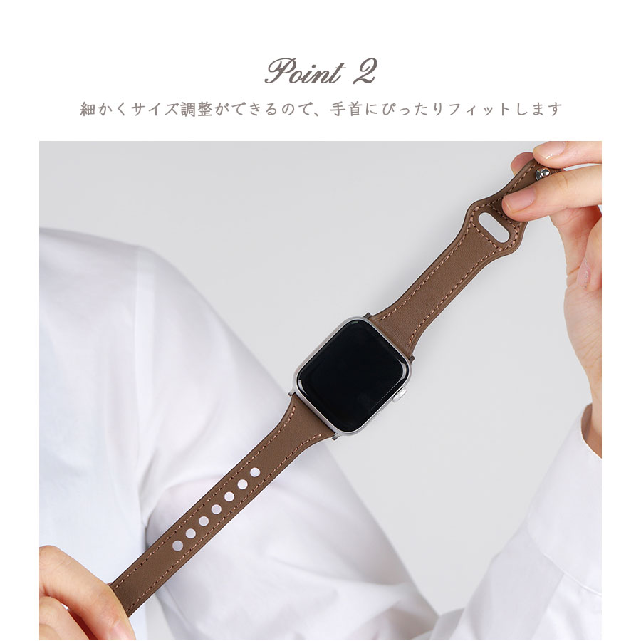 apple watch バンド レディース 42mm 41mm 40mm 38mm スリムベルト 本革 レザー バンド 細い 大人かわいい 軽い レザーバンド メンズ おしゃれ かわいい アップルウォッチ ベルト