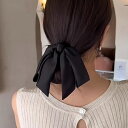 【全品5%OFF!!更に買うほど割引UP】バレッタ ヘアアクセ ヘアアクセサリー アクセサリー アクセ リボン リボンバレッタ 大人可愛い ブラック 韓国ファッション 春 夏 秋 冬 オフィスカジュアル 結婚式 パーティ レディース