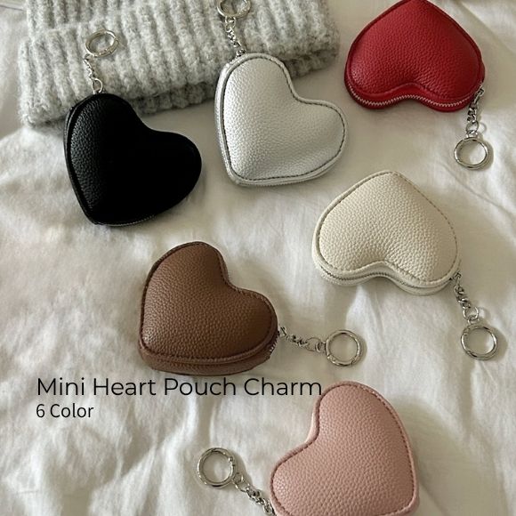 【PRE BLACK FRIDAY】ポーチ 収納 収納ポーチ メイクポーチ ミニポーチ トラベル ハート型 ハート チャーム バッグチャーム 雑貨 インテリア 韓国ファッション 春 夏 秋 冬 オフィス カジュアル レトロ ホーム