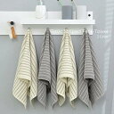 【10%OFF!まとめ買いクーポン】フェイスタオル タオル コットン100% ベーシック ストライプ ボーダー シンプル インテリア 雑貨 北欧 韓国 メンズラ...