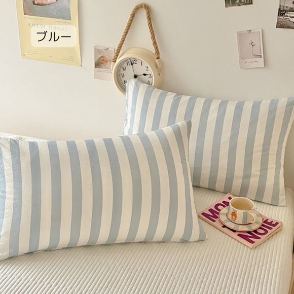【SUMMER★日替わりSALE】枕カバー カバー ピローケース ストライプ ストライプ柄 寝具 寝室 ベッド インテリア 雑貨 韓国ファッション 春 夏 秋 冬 カジュアル ホーム ラブリー レディース ユニセックス iradowl-10001321 Iradowl サンプル画像3