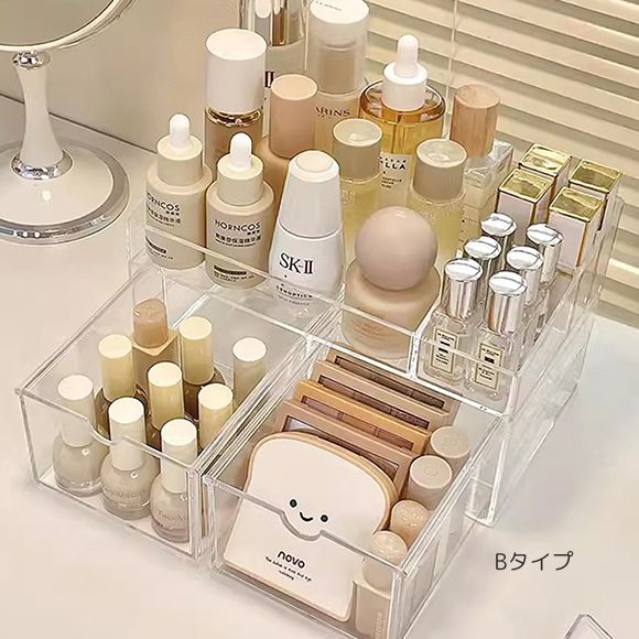 【SUMMER★日替わりSALE】収納ケース 収納 ケース 引き出し コスメ収納 化粧品収納 小物収納 クリア インテリア 雑貨 韓国ファッション 春 夏 秋 冬 ホーム キッチン シンプル オフィス カジュアル レディース iradowl-10001631 Iradowl サンプル画像3