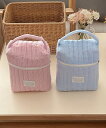 【最終チャンス全品7%OFF+選べるお得クーポン】ポーチ ストライプ 柄 チャック ジップ 持ち手付き マチ メイクポーチ 化粧ポーチ 小物入れ 雑貨 韓国ファッション 春 夏 秋 冬 オフィス カジュアル 旅行 シンプル イベント レディース