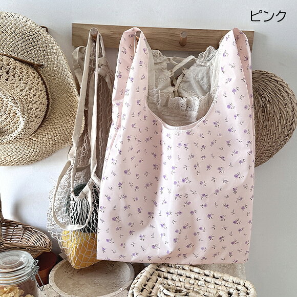 【8月FINAL SALE★全品15％OFF】バッグ エコバッグ 折りたたみ サブバッグ ハンドバッグ フラワー 小花柄 ミニバッグ コンパクト ピンク ホワイト 韓国ファッション 春 夏 秋 冬 デート 女子会 お泊り 旅行 ママ 母の日 プレゼント iradowl-10002229 Iradowl サンプル画像3