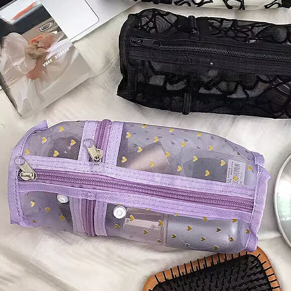【Thanks SALE★全品7％OFF】ポーチ メイク 筒型 メイクブラシポーチ メイクブラシ収納 メイクブラシケース 筆箱 ハート ポーチ 筆箱 シンプル 筆箱 かわいい 韓国ファッション 春 夏 秋 冬 デート お泊り 女子会 旅行 トラベル iradowl-10002291 Iradowl サンプル画像3